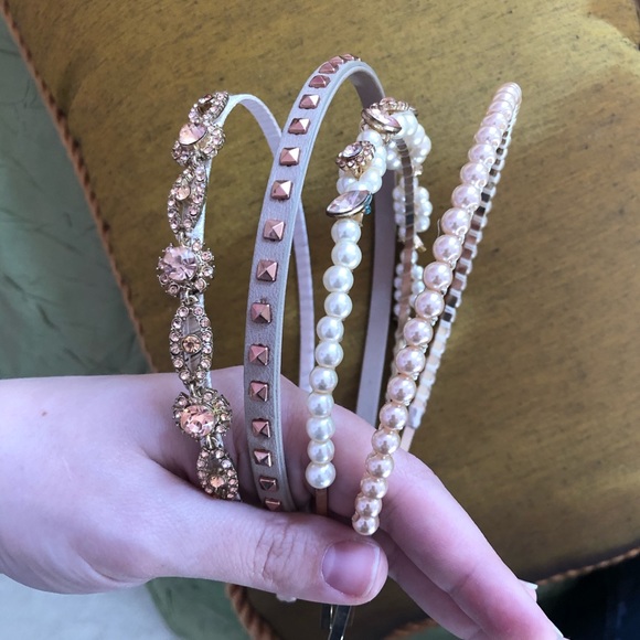 Bundle of 4 Pearl and Jewel Embellished Headbands - Picture 10 of 10